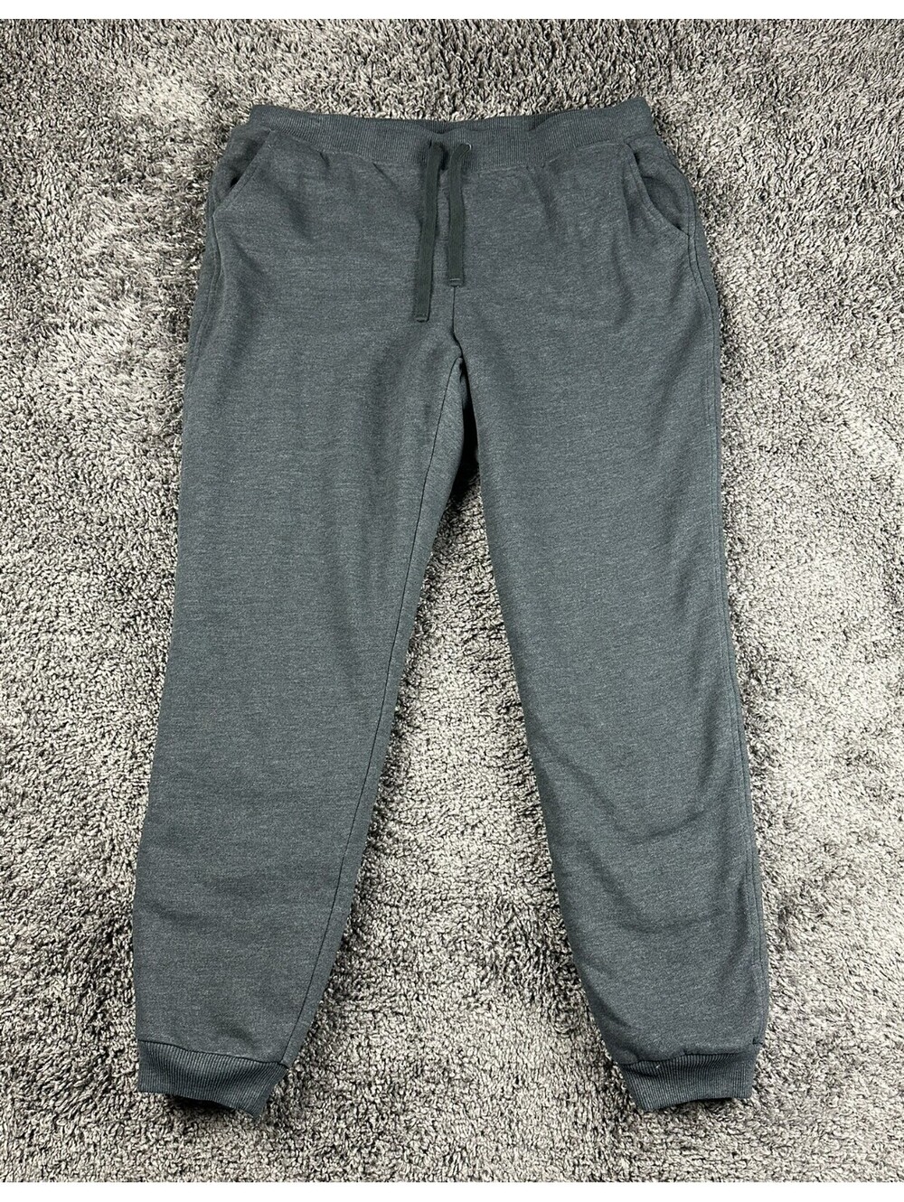 LL Bean Mens Large Tall Sherpa Fleece Lined Sweatpants Joggers Heather Charcoal
